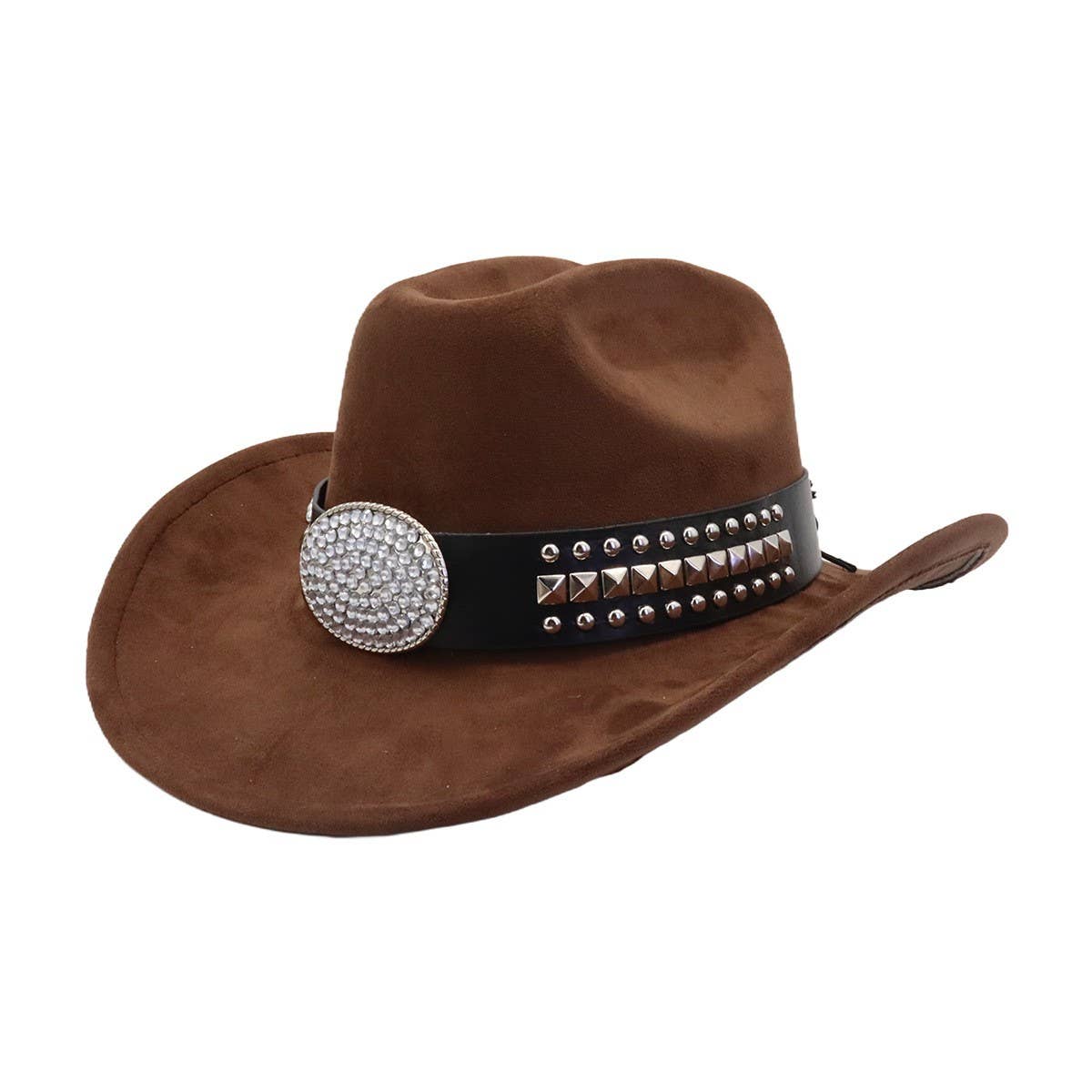 Men & Women Suede Cowboy Fedora Hat Western_CWAH04505