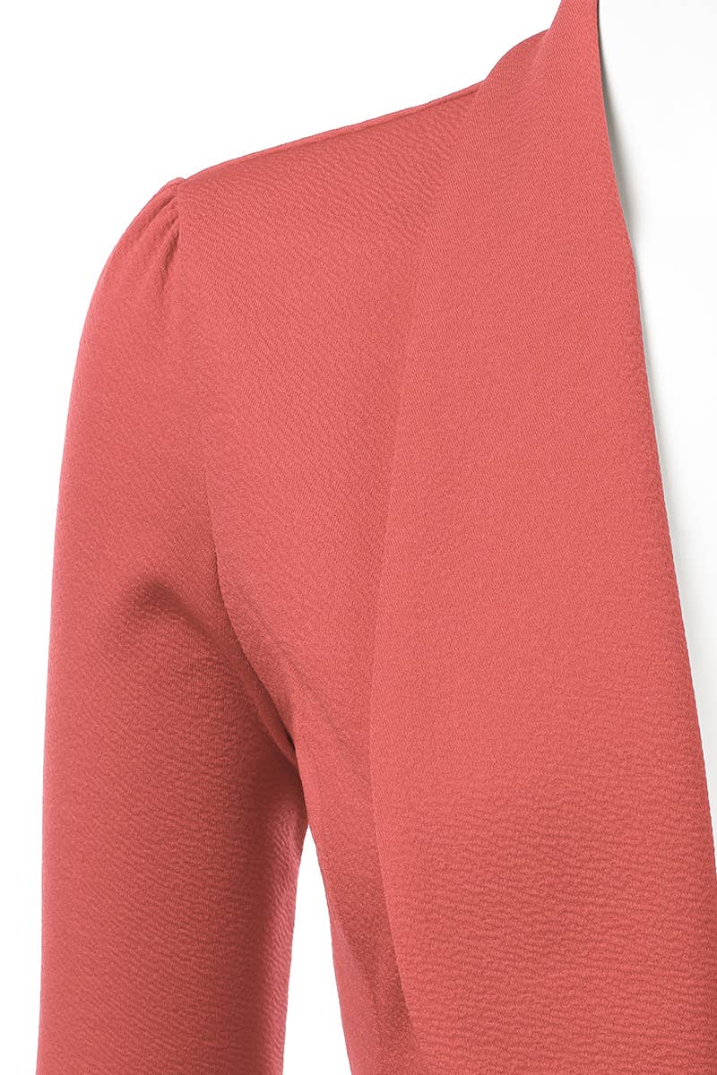 CWOBL089_Casual Work 3/4 Sleeve Open Front Blazer