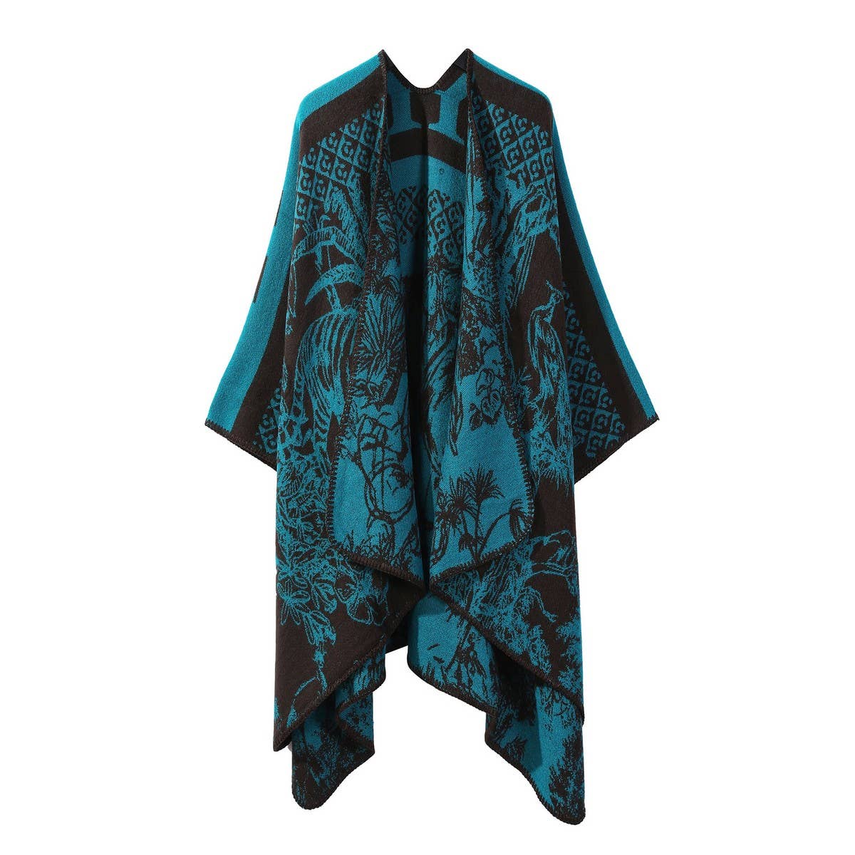 KNITTED SHAWL SCARF RETRO FASHION PRINTED SHAWL
