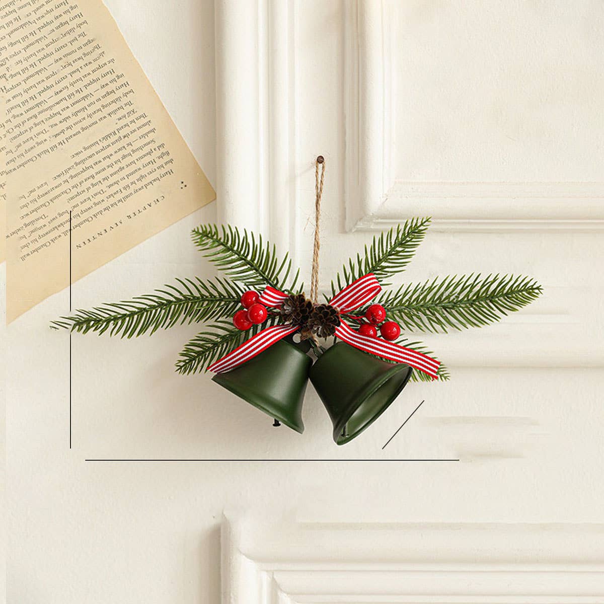CWMM10367_CHRISTMAS BELL BOW ORNAMENTS TREE DOOR DECORATIONS