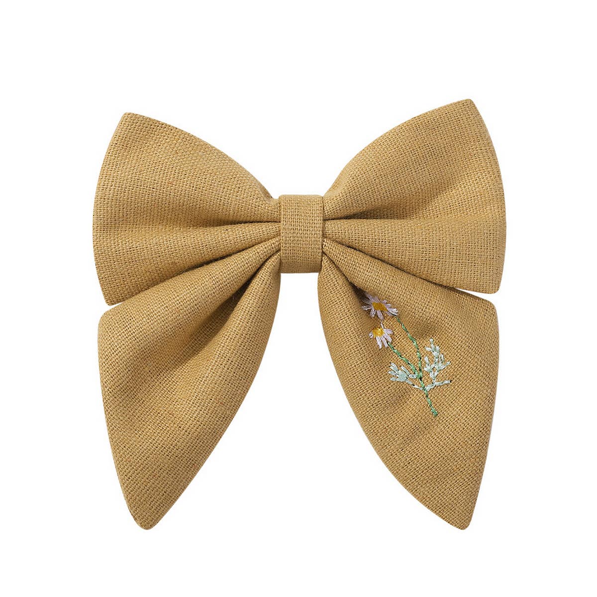 CHILDREN'S EMBROIDERED FLORAL BOW HAIRPIN