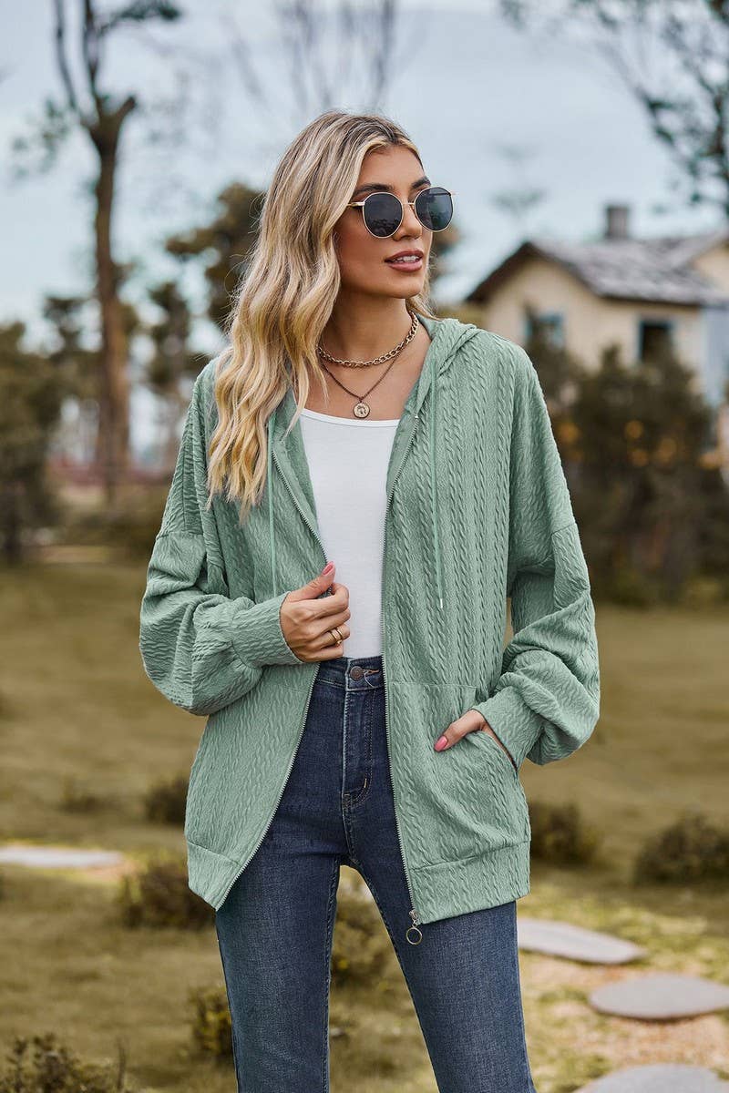 CWOCO0885_SOLID COLOR POCKET LOOSE HOODED SWEATSHIRT COAT