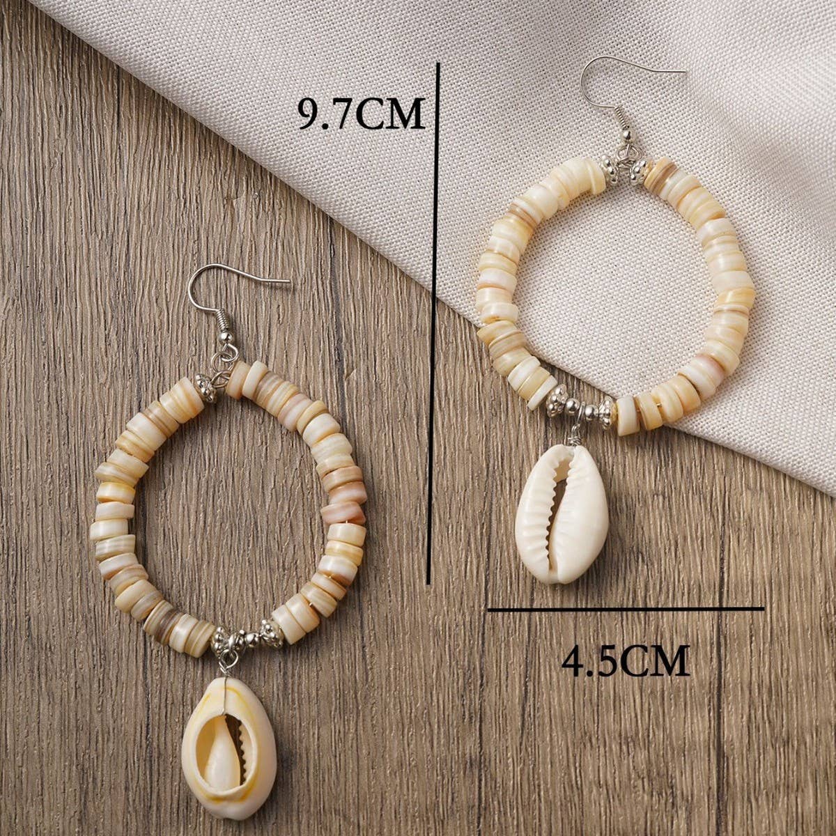 SEASIDE BEACH NATURAL SHELL BEADED EARRINGS