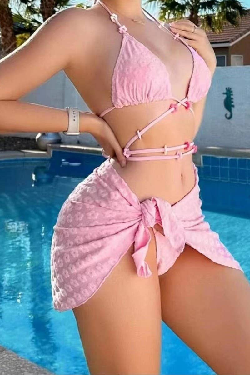 CWMW0878_SEXY TWO-PIECE BIKINI THREE-PIECE SWIMSUIT