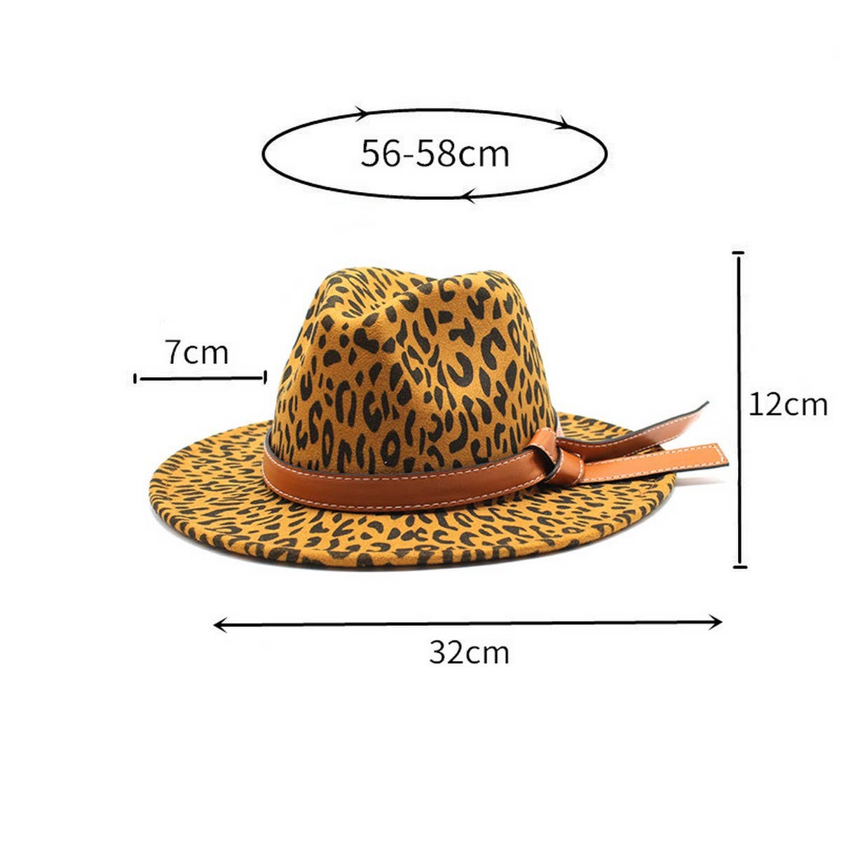 VINTAGE LEOPARD WOOLEN HAT COWBOY HAT FELT HAT_CWAH2603