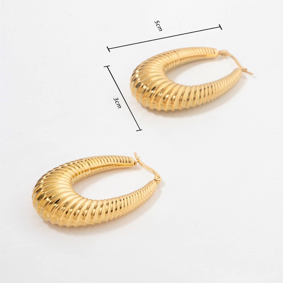 HOLLOW HOOP GEOMETRIC U-SHAPED EARRINGS