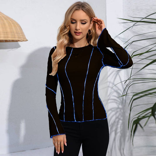 LONG SLEEVE CREW-NECK FLARED SLEEVE PIT TOP