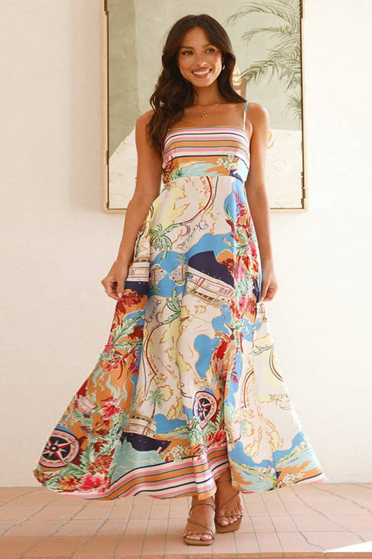CWDMD5150_VACATION STYLE PAINTED FLOWY MAXI DRESS
