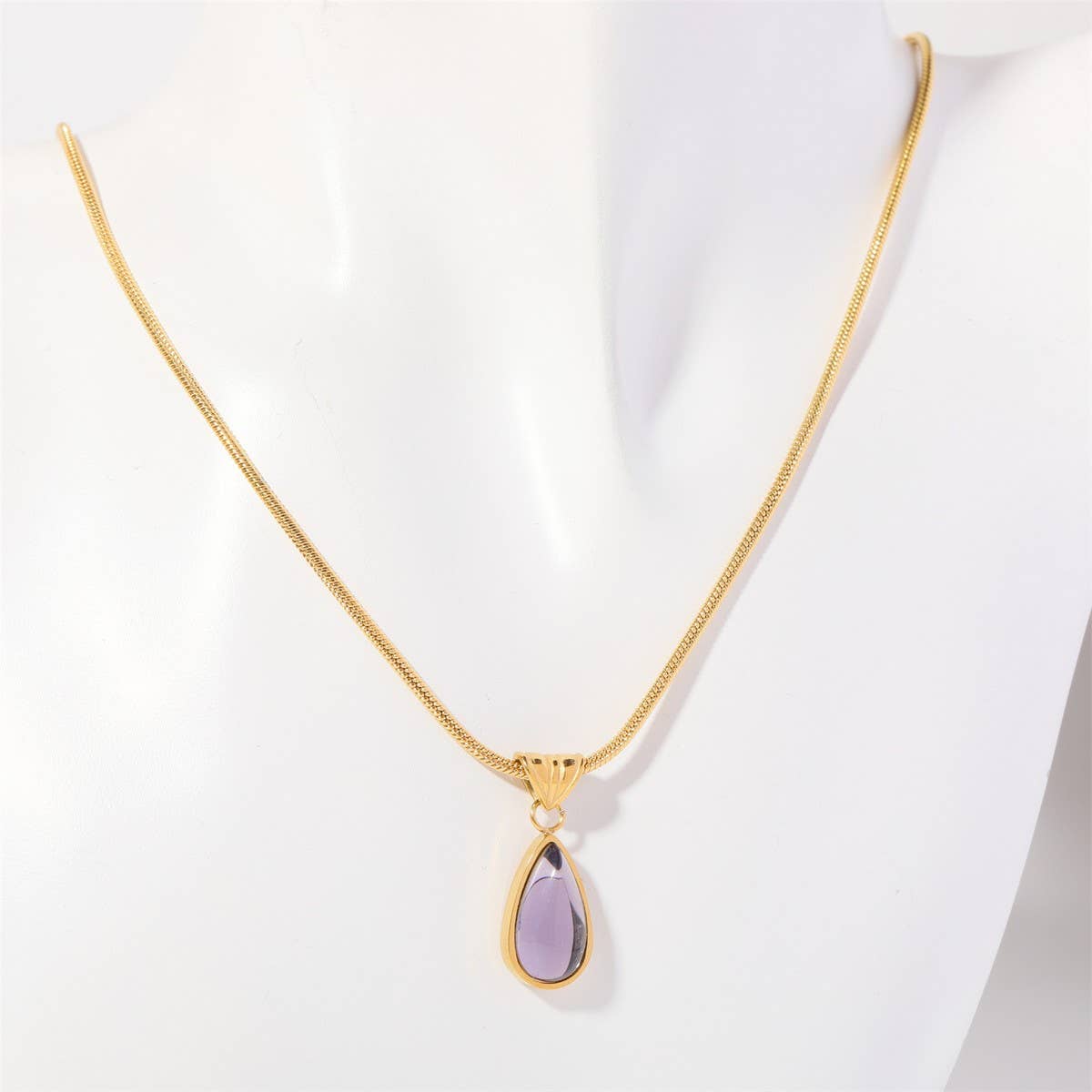Fashionable water drop blue ocean necklace