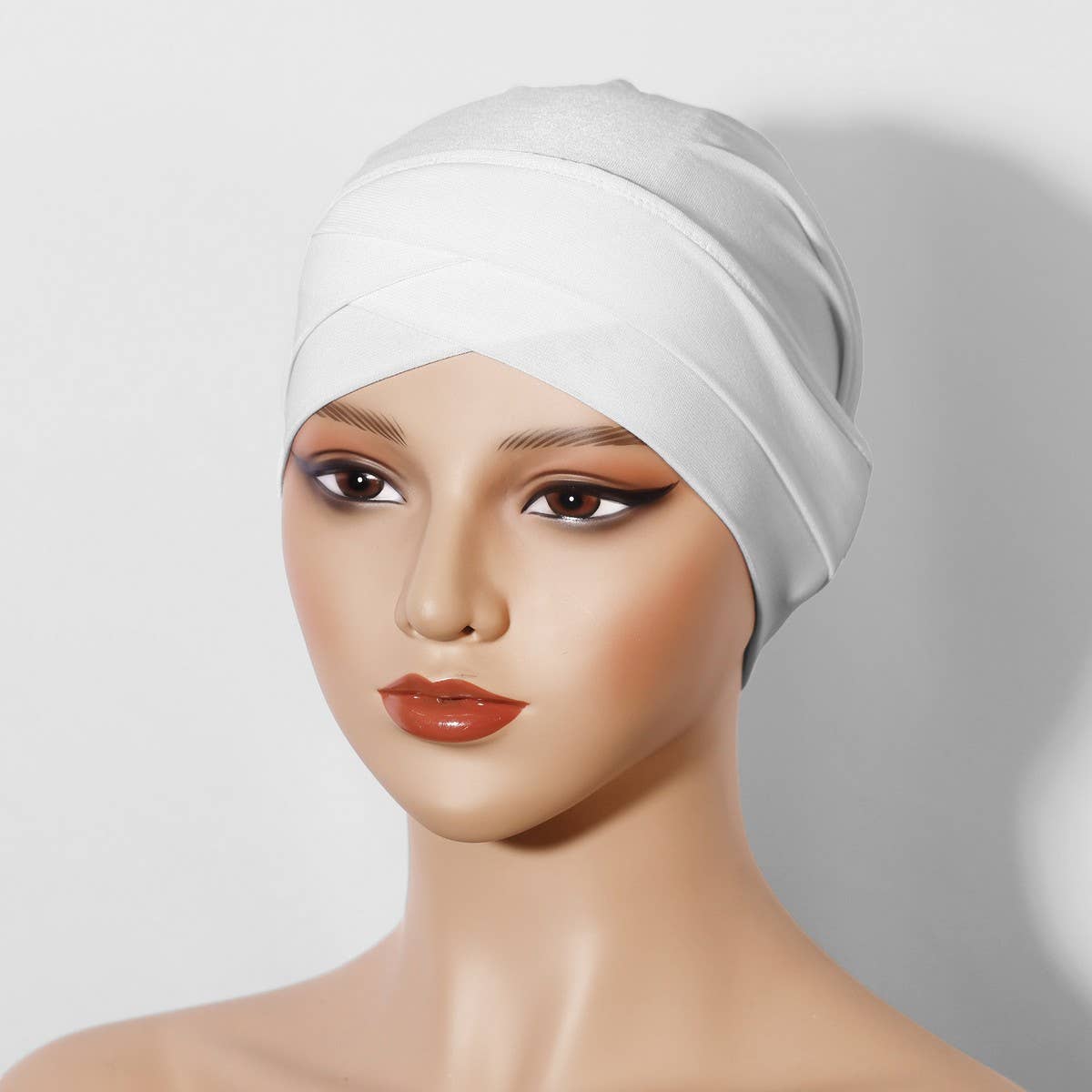 FASHION CRYSTAL LINEN TWO-LAYER CROSS HEADSCARF_CWASC2458