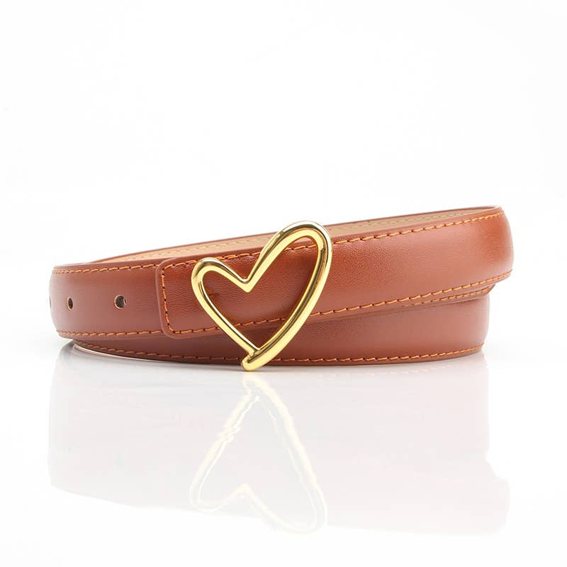 Versatile heart-shaped buckle high-end belt