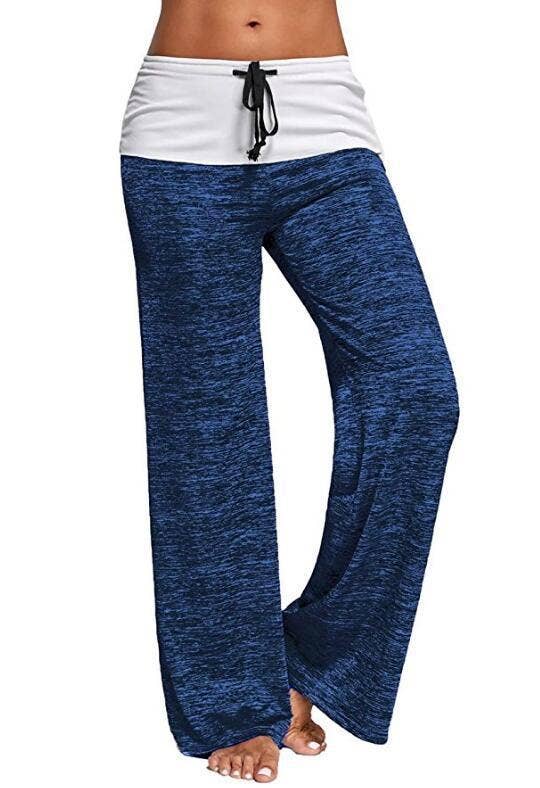 YOGA QUICK-DRYING COLOR CONTRAST LACE-UP PANTS