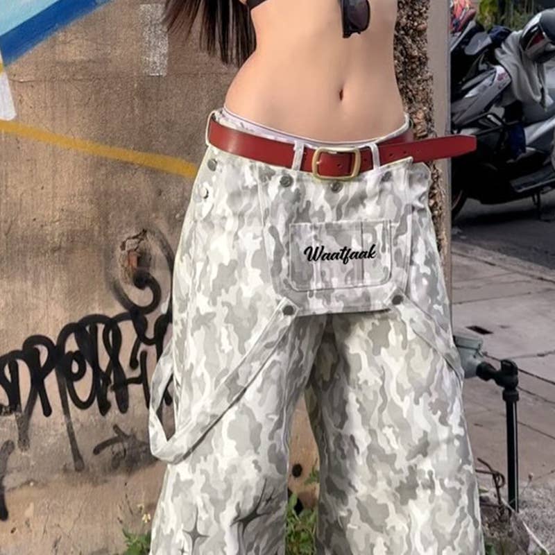 PERSONALITY STREAMERS STREET CHIC CAMO OVERALLS