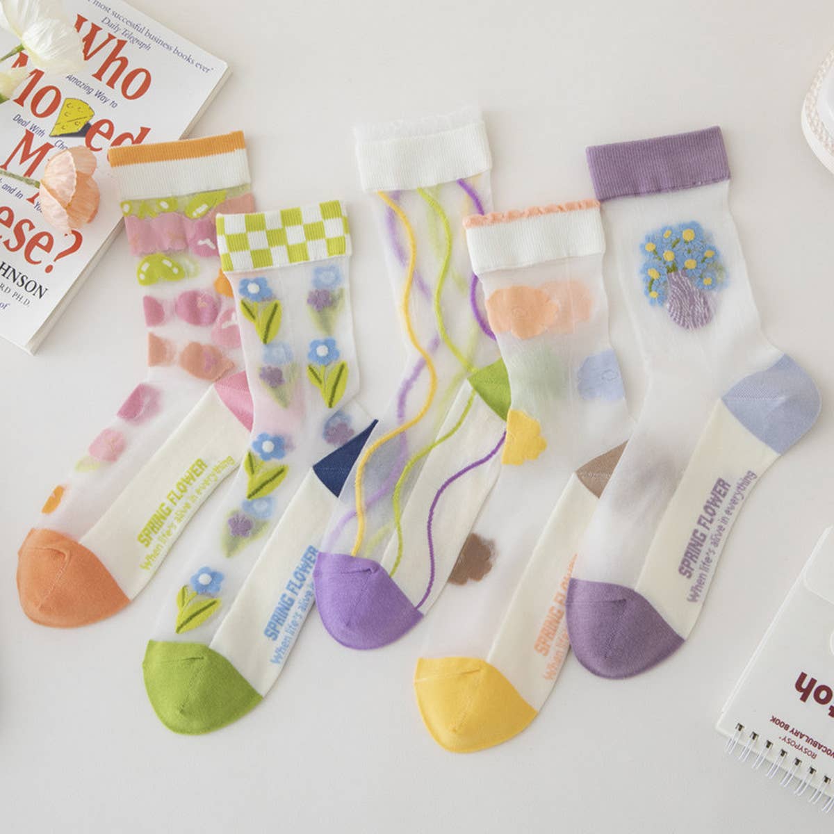 2024 NEW TRANSPARENT GLASS SILK FLOWER SOCKS_CWMS0546