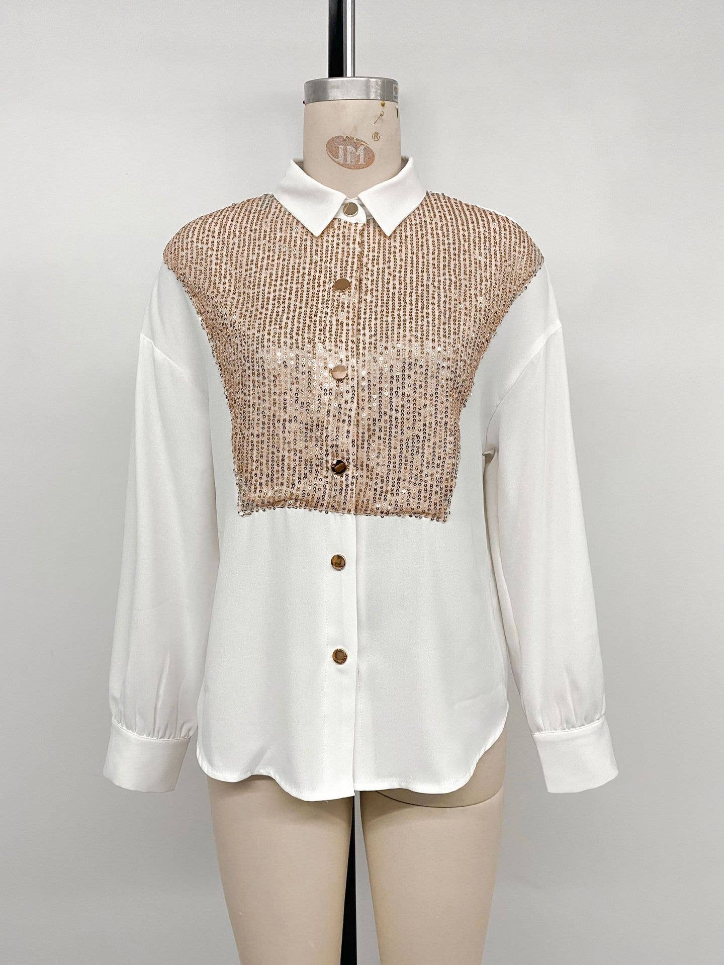 Sequined decorated long-sleeved fashion shirt