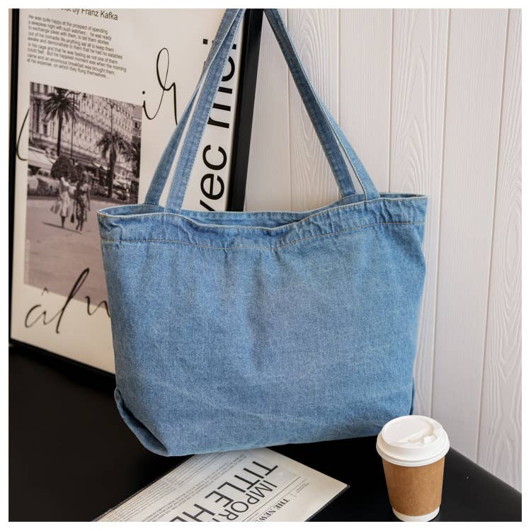 Casual denim single-shoulder underarm bag