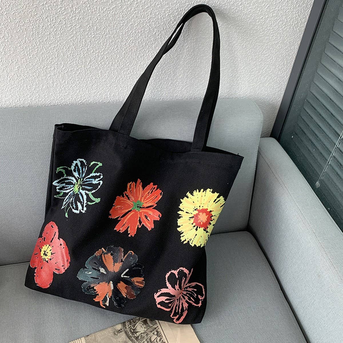 SPRING AND SUMMER CASUAL LITERARY CANVAS BAG_CWAB2143