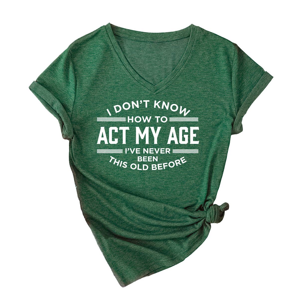 V-neck I DON'T KNOW HOW TO short-sleeved T-shirt