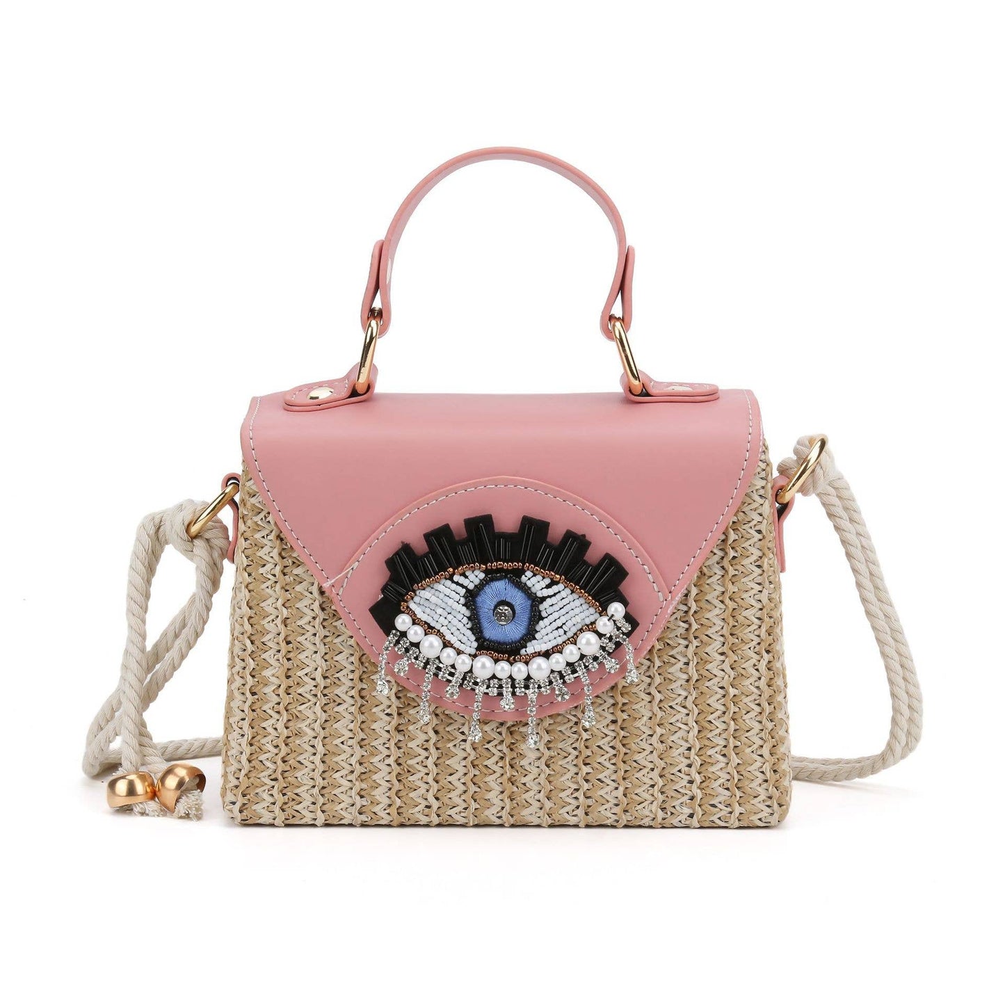 cartoon with big eyes and funny crossbody handbag