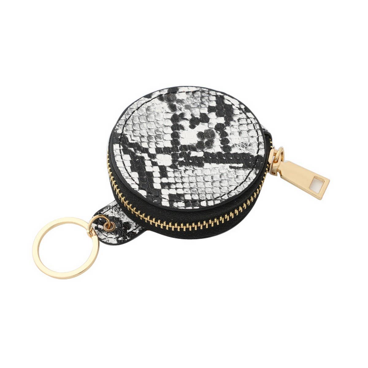 PU Leather Round Wristlet with Mirror & Pouch_CWMM7021