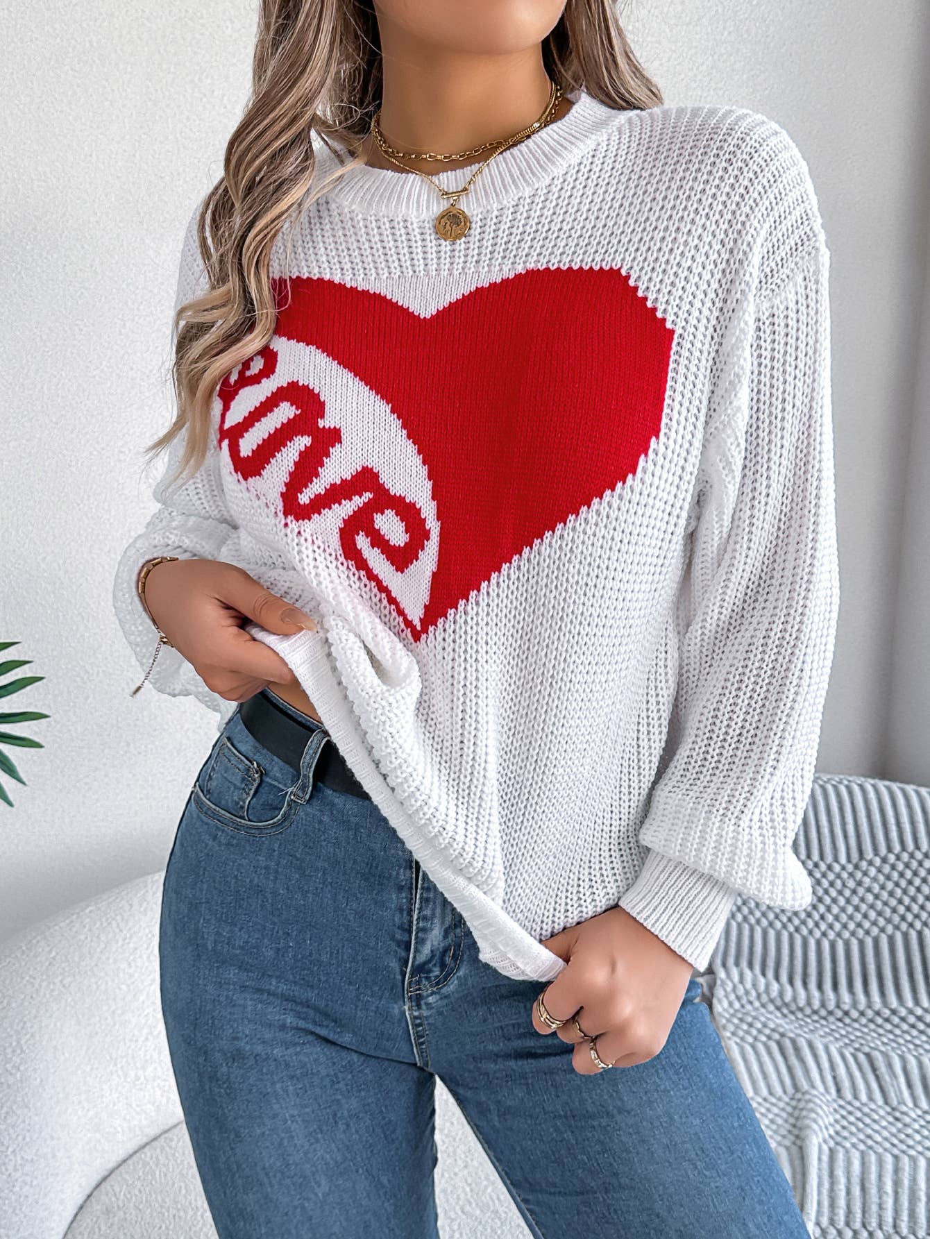 VALENTINE'S DAY LOVE LONG-SLEEVED PULLOVER