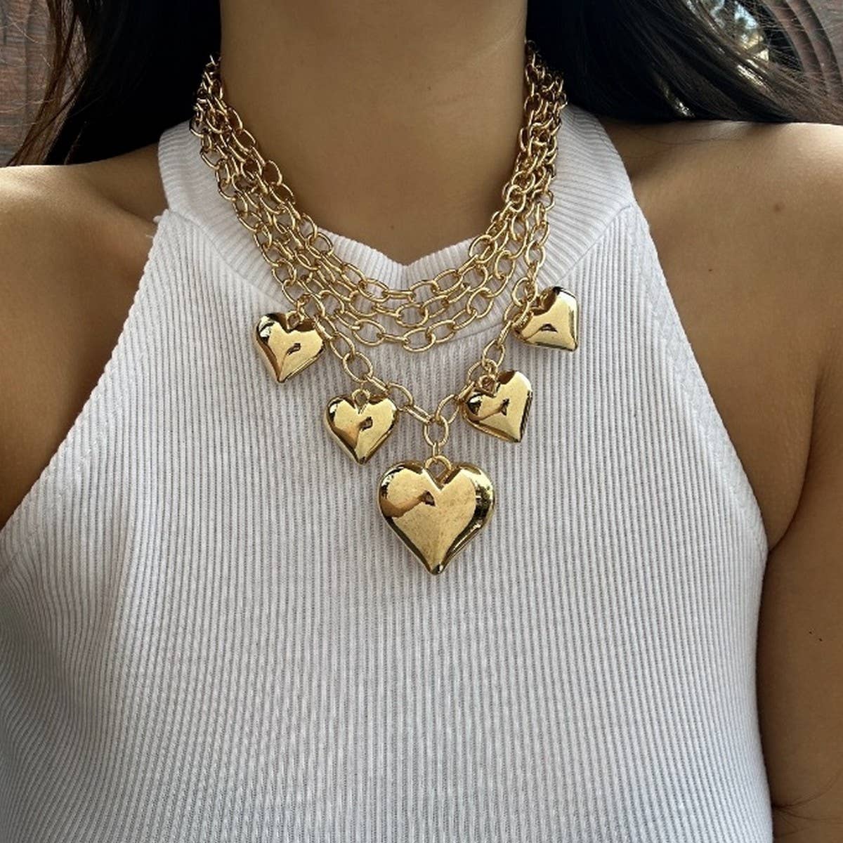 METAL STYLE PERSONALIZED HEART PENDANT NECKLACE