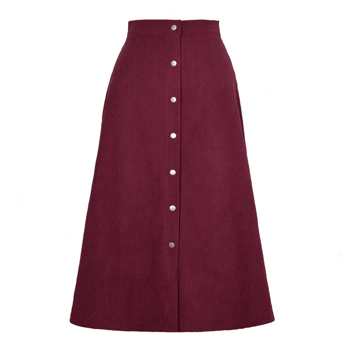CORDUROY SKIRT SINGLE BREASTED HIGH WAISTLONGSKIRT