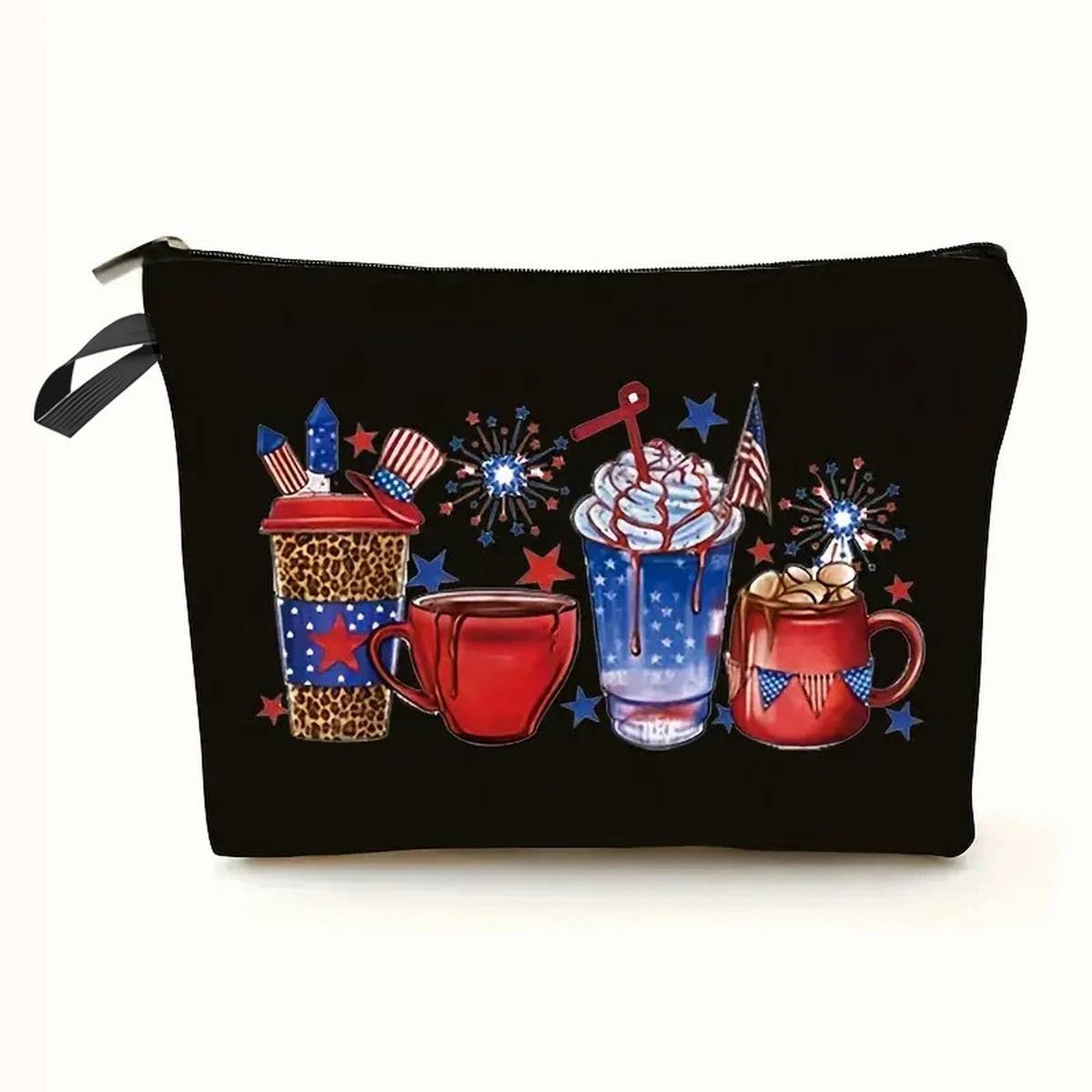 BLACK DOUBLE-SIDED PRINTED COSMETIC BAG_CWAB2262