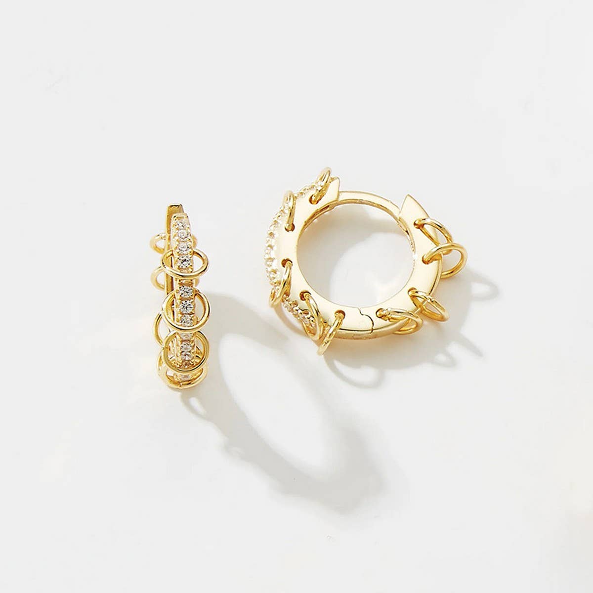 LIGHT LUXURY DIAMOND HOOP EARRINGS