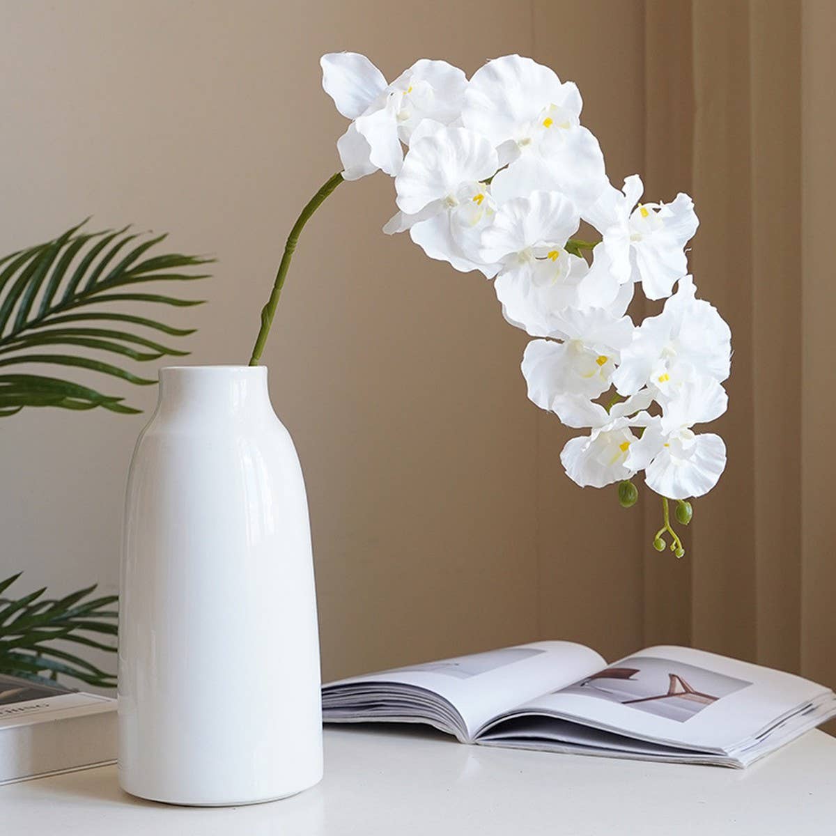 Premium Silk 9-Head Phalaenopsis Orchid Home Decor_CWMM6479