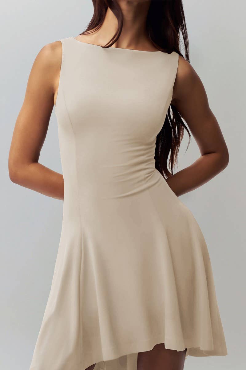 CWDSD8794_SOLID SLEEVELESS SEXY OFF-SHOULDER DRESS