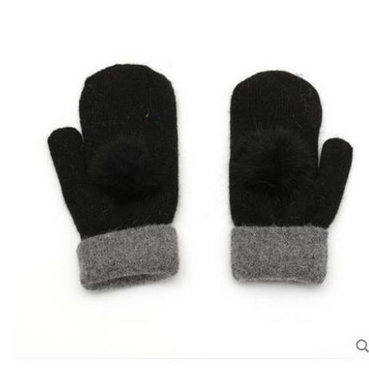 WINTER DOUBLE-LAYER THICK WARM RABBIT FUR GLOVES_CWAG0257
