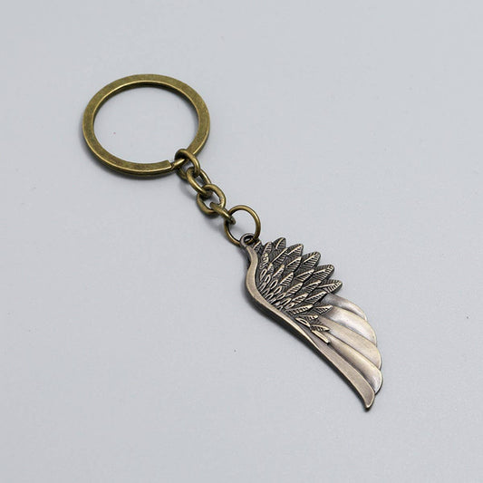 CREATIVE BRONZE WINGS FEATHER KEYCHAIN