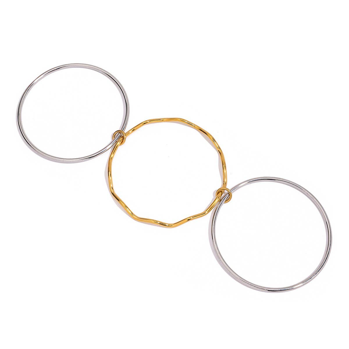 Stacked Titanium Steel Bangles for Layered Look_CWAJE4781