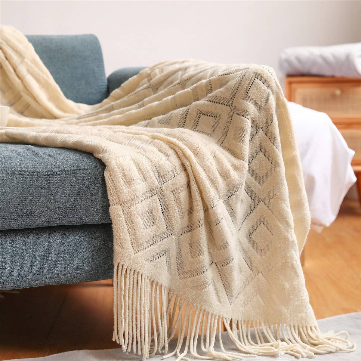 KNITTED JACQUARD SOFA BLANKET NAP BLANKET