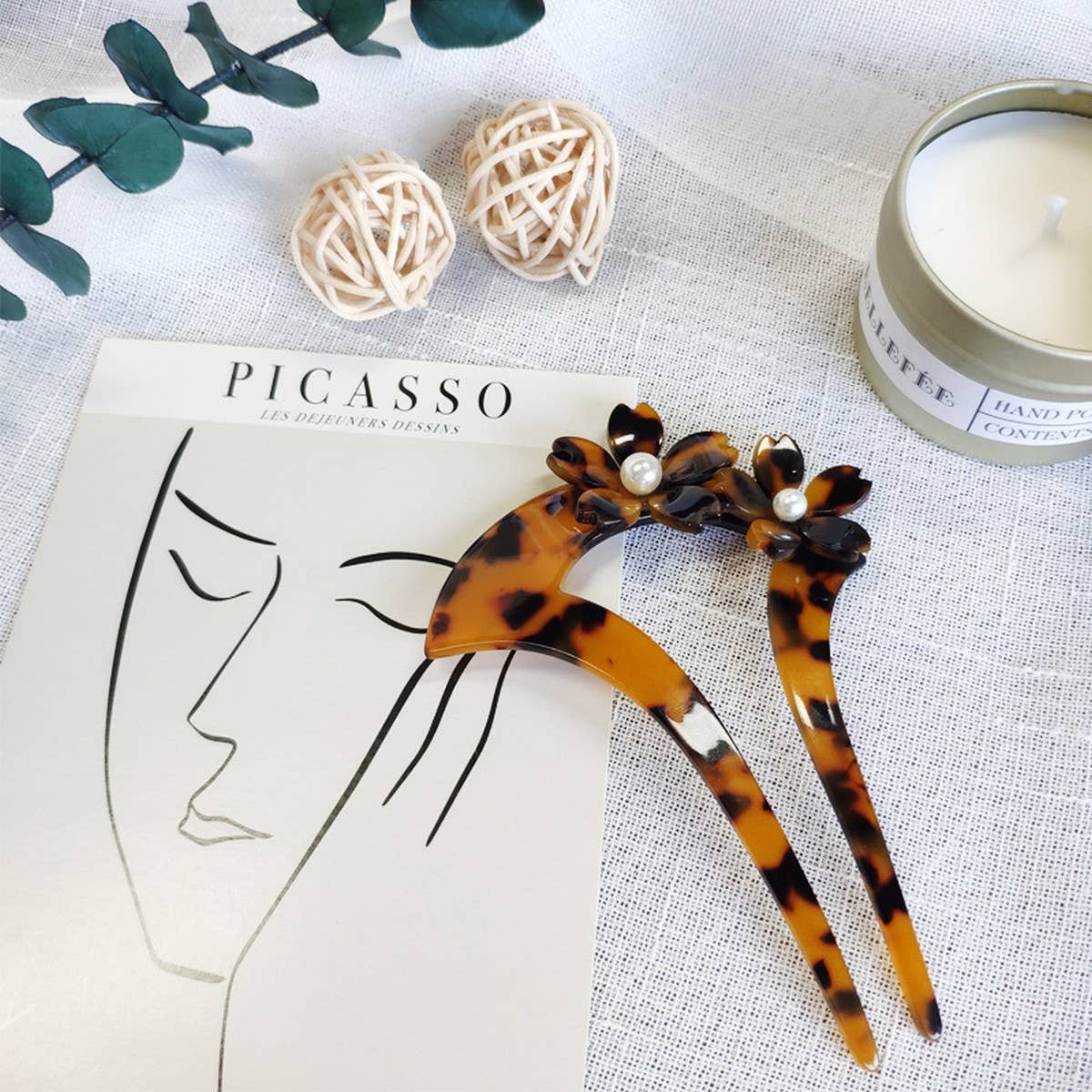 U-SHAPED ACETATE HAIRPIN TORTOISE SHELL HAIRPIN