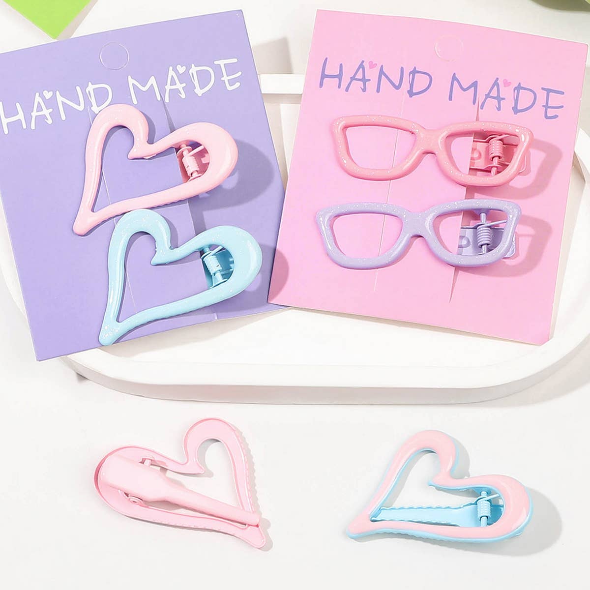 Colorful Enamel Hair Clip, Gradient Metal Duckbill_CWAHA1640