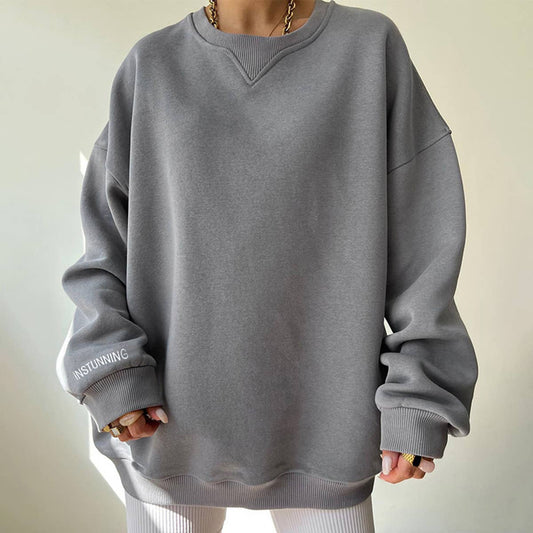 KNIT CREW-NECK LONG-SLEEVED FASHION CASUAL HOODIE