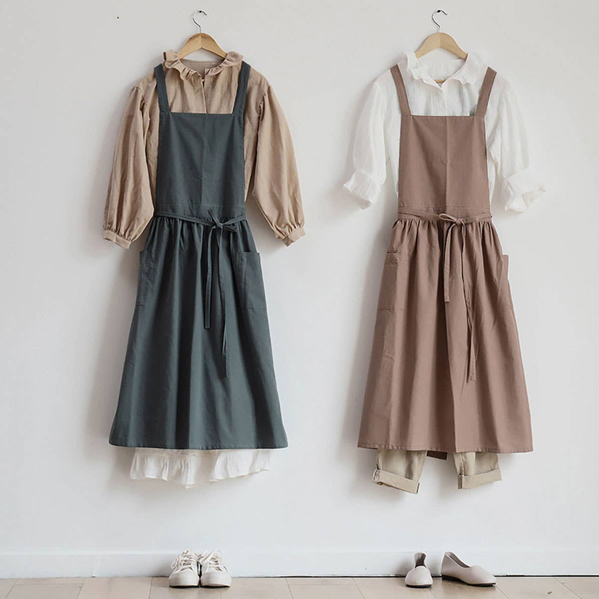 Waterproof cotton linen apron Aprons with pocket