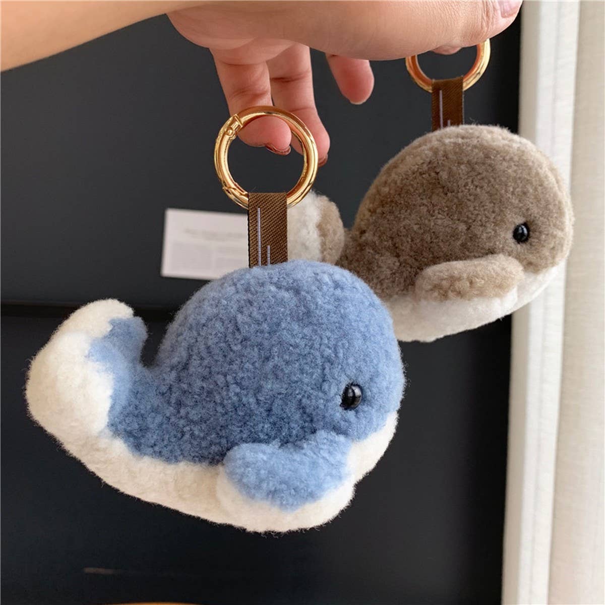 CUTE PLUSH BABY WHALE CAR KEYCHAIN PENDANT