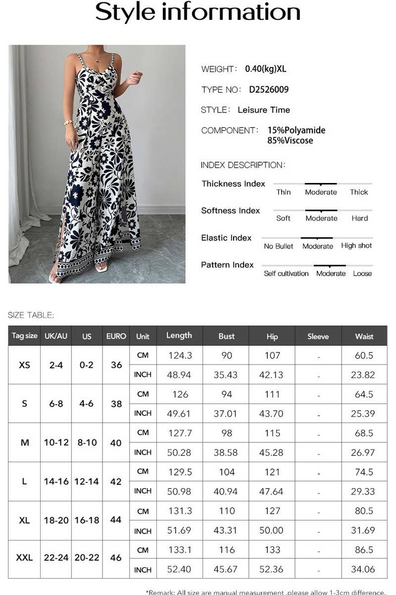 CWDHL0890_ELEGANT TWISTED PRINT SUSPENDERS WIDE-LEG JUMPSUIT