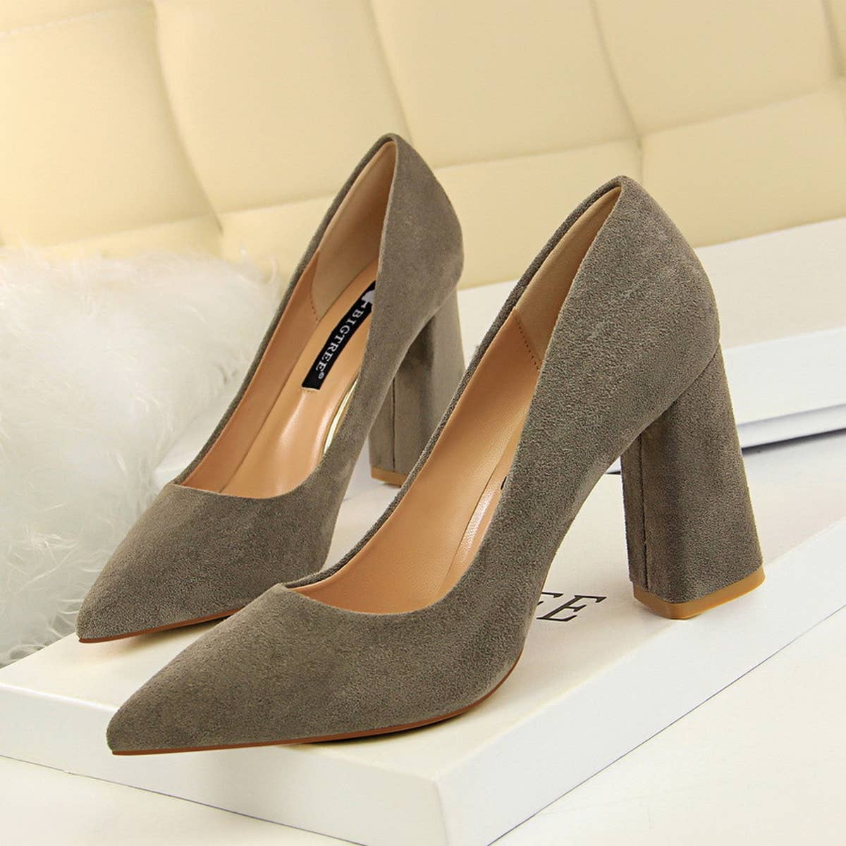 SIMPLE SUEDE SHALLOW-MOUTH POINTED HIGH HEELS_CWSHH0037