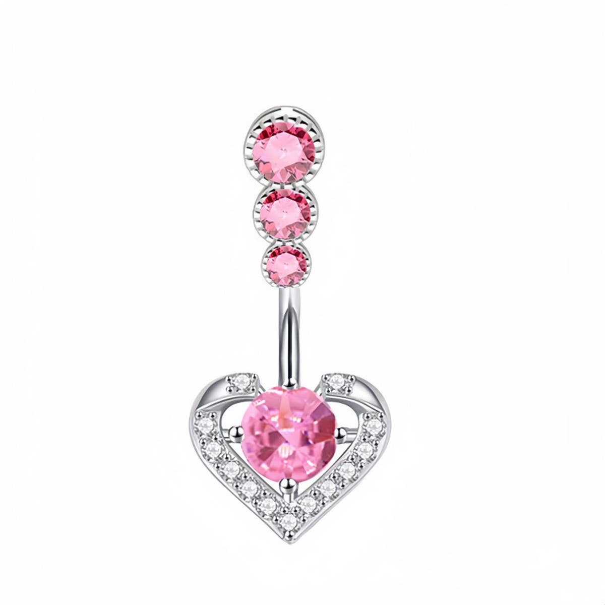 Butterfly CZ Belly Ring with Stainless Steel Bar_CWMM9250