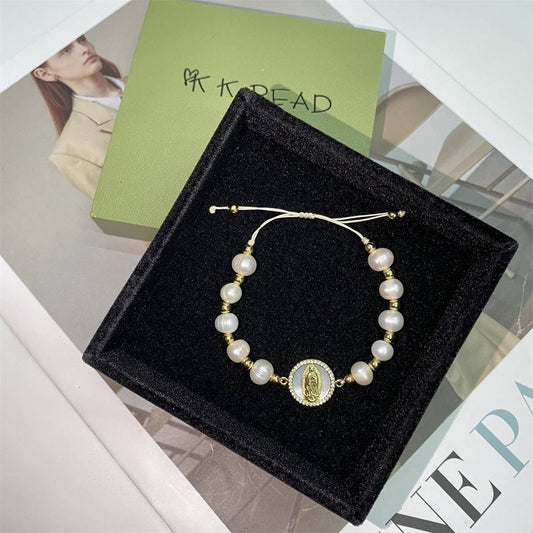 CWAJE4560_VINTAGE ROUND FRESHWATER PEARL BRACELET