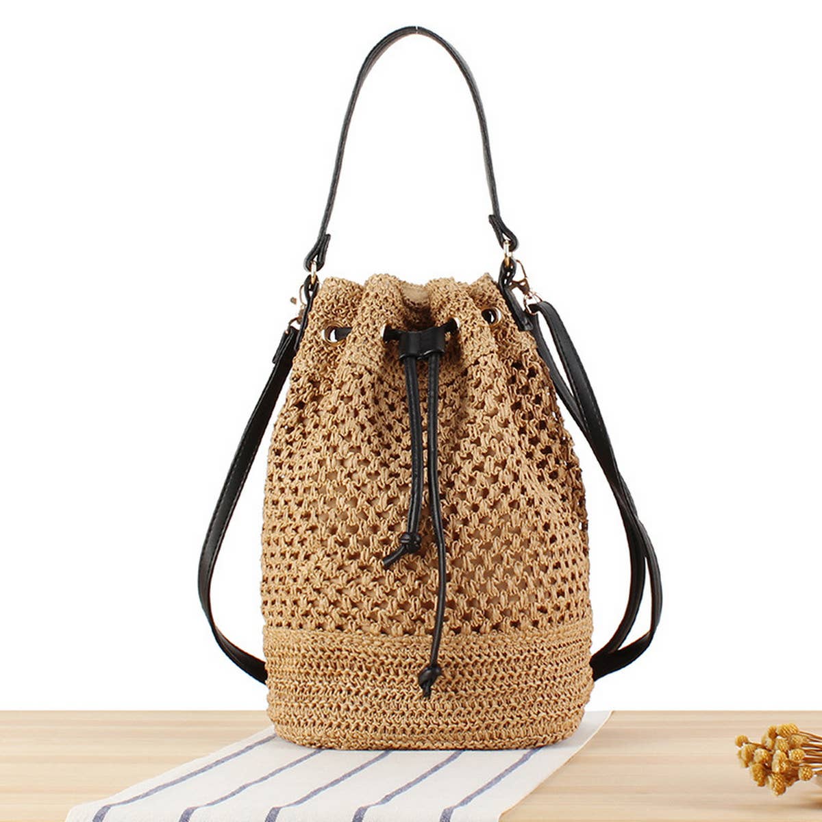 FASHION CROSSBODY BUCKET WOVEN BAG_CWAB2106
