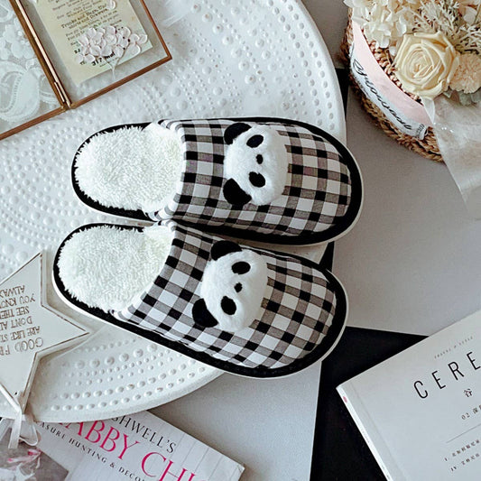 CUTE PANDA COTTON NON-SLIP SLIPPERS FOR WOMEN