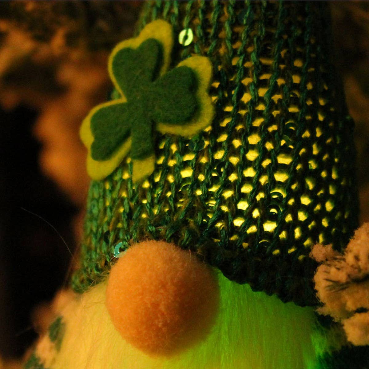 ST. PATRICK'S DAY SEQUIN HAT LIGHT UP ELF DOLL_CWMM3455