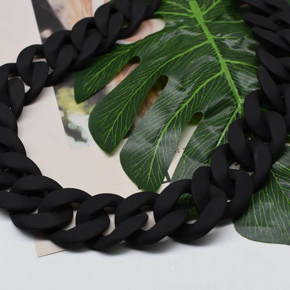 Matte Acrylic Resin Bag Chain -Textured Strap
