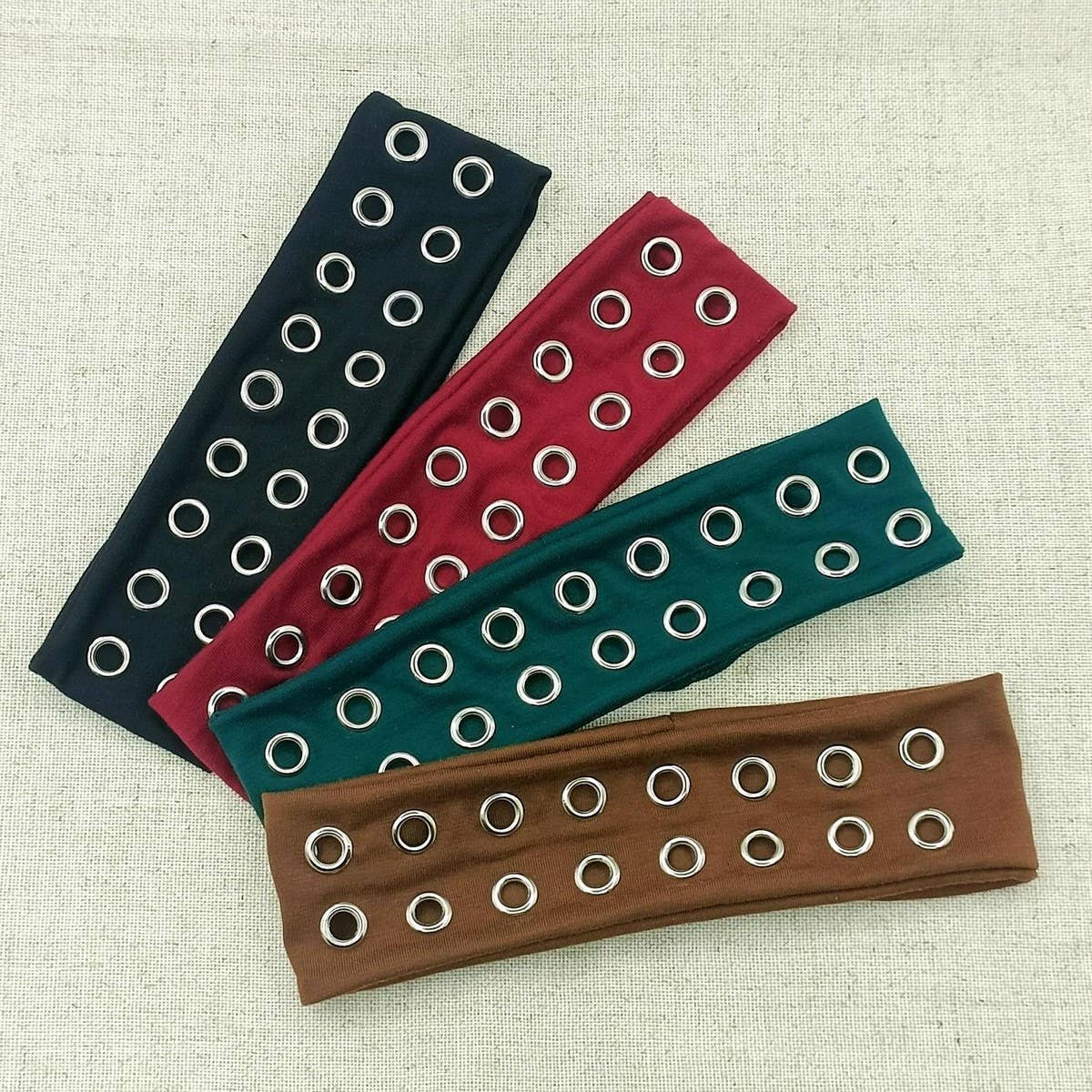 Elastic Fabric With Eyelets Punk Headwrap