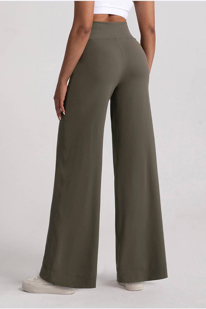 CWBLP1505_STRAIGHT DRAWSTRING HIGH WAIST LOOSE SWEATPANTS